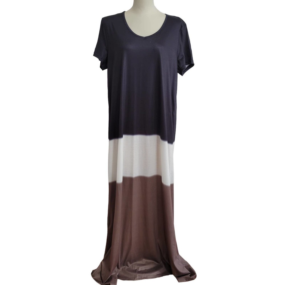 Misslook Color Block Short Sleeve Maxi Dress - image 1